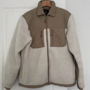 H&M Men's Tan and Cream Sherpa Jacket